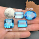 Mussel aquamarine natural blue topaz loose stone heart-shaped square oval ring face Asscher square 5# 6#