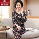 Yu Zhaolin, middle-aged and elderly cotton silk pajamas, ladies can wear grandma long-sleeved cardigan, mother, old man, cotton silk two-piece suit summer KS722 lake blue lines 4XL