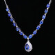Musi custom-made 7.01 carat sapphire necklace 18k gold set with diamonds party high picture color