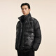Sketch men's autumn and winter new casual loose down jacket short splicing contrasting color warm trendy and comfortable jacket 001 black XL