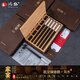 Hongtuo Family Banquet 24K Gold Chopsticks Ebony Ebony Chopstick Holder Wooden Box Housewarming Gift Box Set Customized Family Banquet 5 Pairs Set-Aviation Nickel Chrome Steel Ebony