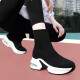 Guciheaven High-Top-Sockenschuhe für Frauen im Herbst und Winter High-Top-Elastizitätsschuhe für Frauen im Frühling 2023 Neue Sportschuhe Stiefel Single Schuhe 9759-1 Schwarz plus Samt 35