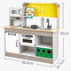 Hape kitchen toys, 3-6 year old children playing house, wooden simulated cooking kitchen storage, parent-child interactive toys, electric whirlwind cooking and fried kitchen luxury version E3177