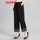 Duck down pants outer wear nine-point pants loose wide-leg pants straight winter warm and thickened XY black XL