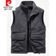 Pierre Cardin vest autumn and winter outdoor men's double-sided velvet thickened multi-pocket casual and fashionable dad style vest workwear Khaki 8770 short velvet double-sided autumn and winter style M 80-110Jin Jin is equal to 0.5 kg