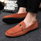 Dadongwei DADONGWEI brand Doudou shoes men's 2025 new breathable cloth shoes one-foot lazy shoes Korean style suede soft sole driving shoes D753 khaki upgraded version 39