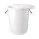 Xingyun large plastic drum round storage bucket large capacity hotel kitchen trash can outdoor white without lid filled with water about 65Jin Jin equals 0.5kg industrial product thickened