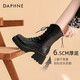 Daphne (DAPHNE) official thick-soled Martin boots for women 2024 new autumn black short boots for women British style small boots for women versatile black [main picture thick-soled V-mouth-6.5cm] 36