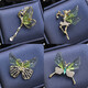 QUAMER Wizard of Oz light green brooch translucent insect tassel butterfly dragonfly brooch No1