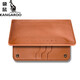Kangaroo (KANGAROO) high-quality new men's wallet passport bag air ticket clip travel document storage bag multi-function card bag overseas passport black
