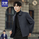 Romon Wool Wool Coat Men's Wool Coat Short Lapel Double-sided Wool Jacket Men's Autumn and Winter Thickened Top Caramel Color No Liner L