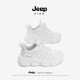 Jeep children's sports shoes spring and autumn 2024 new boys' white shoes non-slip breathable casual shoes girls' running shoes campus white - four seasons style 37 size shoe inner length about 23.6cm