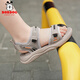 BOBDOG boys' shoes, children's sandals, summer style, boys' fashionable Velcro open-toe sandals, non-slip, lightweight beach shoes, trendy TS6004 light brown 27, inner length 17cm