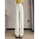 High waist wide-leg pants for women in summer new loose and versatile trendy casual pants for women straight suit trousers 692 black 295 2XL 143-159Jin[Jin equals 0.5 kg]