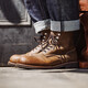Maden's top layer 8111 work boots men's shoes genuine leather American retro outdoor paratrooper boots vintage motorcycle boots Martin boots beeswax color Maden's work boots 42