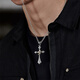 Zhixun 999 pure silver necklace men's silver ring cross silver pendant birthday gift for boyfriend s925 gold ring cross with 999 pure silver necklace