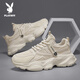 Playboy (Playboy) Daddy Schuhe Herrenschuhe 2025 Sommerschuhe Herren lässige Schuhe dicker alleiner atmungsaktiver Sportschuhe Beige 41