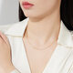 Chow Tai Fook exquisite snake bone chain 18K gold necklace/plain chain 45cm E77