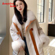 Koia Fur Jacket Women's 2025 Winter New Thick Imitation Fox Fur Splicing Young Fashionable Outer Wear High-end Party Jacket White S Recommended 80-105Jin Jin is equal to 0.5kg Koia Fur Jacket Women's 2025 Winter New Thick Imitation Fox Fur Splicing Young Fashionable Outer Wear High-end Party Jacket White S Recommended 80-105Jin Jin is equal to 0.5kg