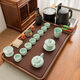 Shangfu Tea Set Fully Automatic Bamboo Tea Tray Thickened Home Tea Table Kettle All-in-One Complete Set of Kung Fu Tea Ceremony Tianxing Striped Tea Tray No Electrical Appliances