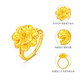 Mengjinyuan gold ring, peony flower, hard gold ring, large ring, closed ring, birthday gift for women