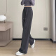 Red Dragonfly Versión estrecha Pantalones para mujeres 2025 Spring y otoño Nuevos pantalones casuales para mujeres Plus Velvet Spring Sports Pantalones rectos 689# Dark Grey Nine-Point-Plus Velvet Super Soft Velvet l