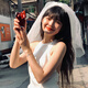 Jingli Jingda veil and marriage marriage bride headdress photo confession registration puffy yarn decoration white veil children's veil proposal veil - hairpin style