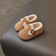 G.DUCKKIDS little yellow duck girl baby cotton shoes winter baby toddler shoes soft sole 1-3 year old children's princess shoes plus velvet warm men khaki plus velvet 24 inner length 15cm
