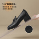 Zhr Capa de la cabeza de la cabeza de vaca Mocasfas de mujer Retro Caíla Retro Mujer zapatos de cuero de cuero Mujeres Toe Single Shoes Kl03 Negro 36