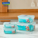 Glasslock de vidrio templado coreano Caja de frescura de mantenimiento de microondas Almacenamiento de la lonchera del refrigerador Conjunto de múltiples piezas 400ml + 695ml + 1100ml