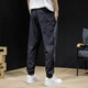 Yilang Kuaishou lässige Hosen für Männer losen Eisseidenhosen für Männer für Männer große Kordelschnur Fußhose für Sportten mit neun Punkten für Jungen für Jungen für den Sommer dünne schnelle trockene Haremhose für fette Sommerbrust 9-Punkte-Hose schwarz 2xl [160-180jin [Jin gleich 0,5 kg]]