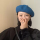 Zhou Xin running volume/color wool beret girls winter all-match beret Japanese style literary retro painter hat maroon one size 54-58cm