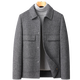 皮尔卡丹（pierre cardin）男士双面羊毛夹克加厚中年爸爸羊毛呢子短款大衣外套男 灰色 170/88