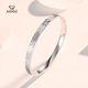 Aido Diamond New Explosive Platinum Crushed Ice Bracelet Women's Fashion pt950 Pure Platinum Oval Semi-Solid Royal Concubine Bracelet Oval Inner Diameter 58mm Weight 12.16 Grams Width About 3mm