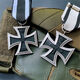 Retro Iron Cross Medal COS German Badge Brooch Metal Pendant Trend Iron Cross Red Simple Dress