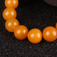 Minol chicken fat yellow beeswax old wax round bead bracelet diameter 11mm weight 15.97 grams