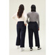 Single-bundle plus-size women's clothing, belted pants, double-version retro high-waisted slim jeans, winter fleece pants, version A 2XL (size 4)