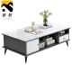 Light luxury coffee table Nordic small apartment simple modern living room household TV cabinet multi-functional small table side table [cabinet door style-two doors] gray white marble color 100cm assembly