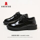 ABC KIDS boys leather shoes shiny campus middle school children's British style children's performance shoes 3028AX black 33