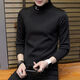 Commander Bear Herren-Langarm-T-Shirt Herbst und Winter Sweatshirt Herren Winter High-Neck plus Samt verdickte Herren-Basis-Hemd Trendy Black 6623 Kleine M /85-100jin [Jin entspricht 0,5 kg]