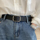 Maimed high-end pin buckle belt for men and women, Korean style versatile jeans belt, casual decorative pants belt for female students, military training, black 105*3.2