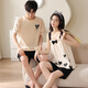 Vom Herzen reines Baumwollpaar Pyjamas für Frauen im Sommer kurzärmelige Heimkleidung für Männer im Sommer im Sommer koreanischer Stil lässige Heimkleidung Set O 9902 M Frauen [High 150-160 Gewicht 80-100 Jin [Jin gleich 0,5 kg]]