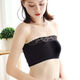 Women's tube top bra, sexy lace sports shoulderless straps, chest-wrapping, anti-exposure lace, black, one size fits all, suitable for 80-120 Jin Jin equals 0.5 kg