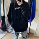 7家优品美式连帽卫衣男女秋冬新款宽松小众休闲上衣服青少年潮流情侣外套 HDFS-687黑色 XL