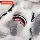 SPRAYGROUND2025 winter full-print shark mouth thickened fur coat for men and women double zipper hooded cotton coat light gray L