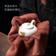 Miaolian Tianxiang high-end antibacterial thickened water-absorbent tea towel Kung Fu tea set tea cloth tea mat tablecloth professional high-end cover cloth S75-001B antibacterial tea towel coffee color