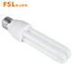FSL Foshan Lighting T4 electronic energy-saving bulb U-shaped three-color fluorescent bulb E27 screw bulb 2U-13W white light (6500K)