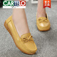 Kadile Crocodile Spring Flat Women's Shoes Genuine Leather Soft Sole Breathable Mom Shoes Women's Single Shoes Dog Shoes Large Size Beef Tendon Sole Casual Maternity Shoes 6629 Hollow White 37