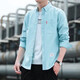 Tin Yuan shirt men's spring and autumn new denim shirt men's long-sleeved cotton Korean style casual inch shirt men's jacket Hong Kong style gray 681 3XL