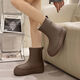 Zhiyunyan winter warmth and women's rain boots fashionable rain boots for women with outer wear plush waterproof shoes anti-ski boots for women Main picture model 36 size 37